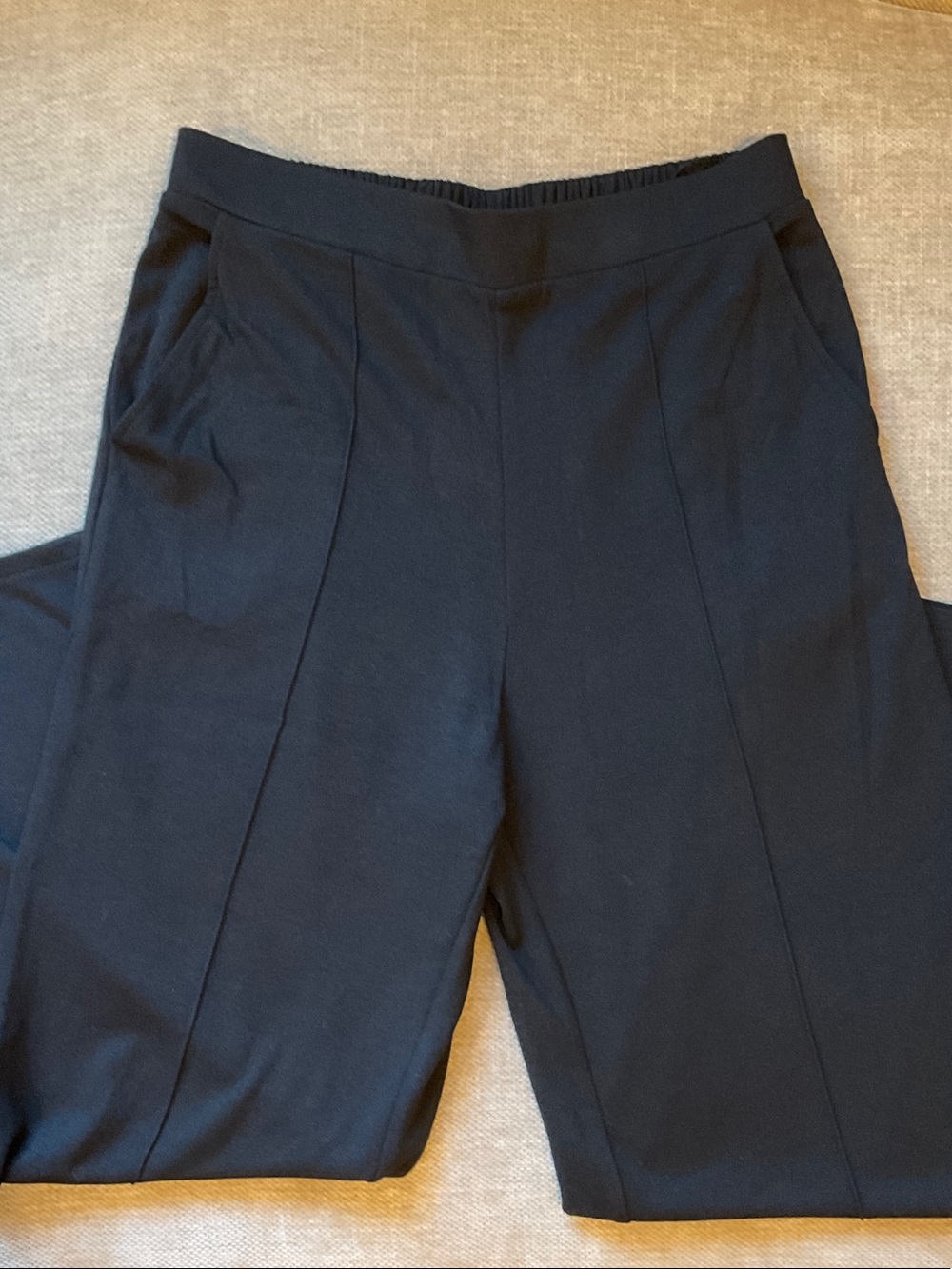 Melloday Black Women's Pull-On Front Seam Pants